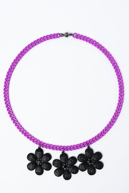 Bloomline Necklace - Orchid Gunmetal