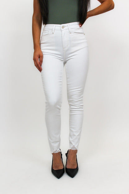 Judy Blue The Bee's Knees High Wast White Skinny Jeans