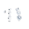 Diamond Heart Earrings - Silver
