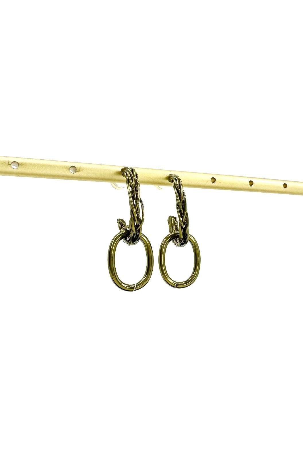 Another One Bites The Dust Earrings - Liquid Metallic Lemongrass