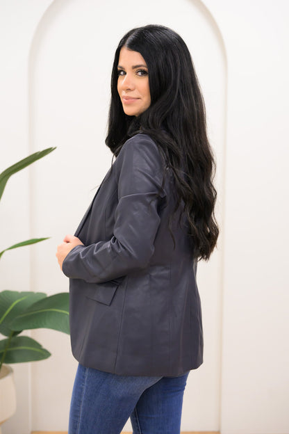 A Long Road Ahead Faux Leather Blazer - 3 Colors!