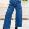 Unique Apparel By Saige Denim - Wide Leg Utility Jeans - Dark