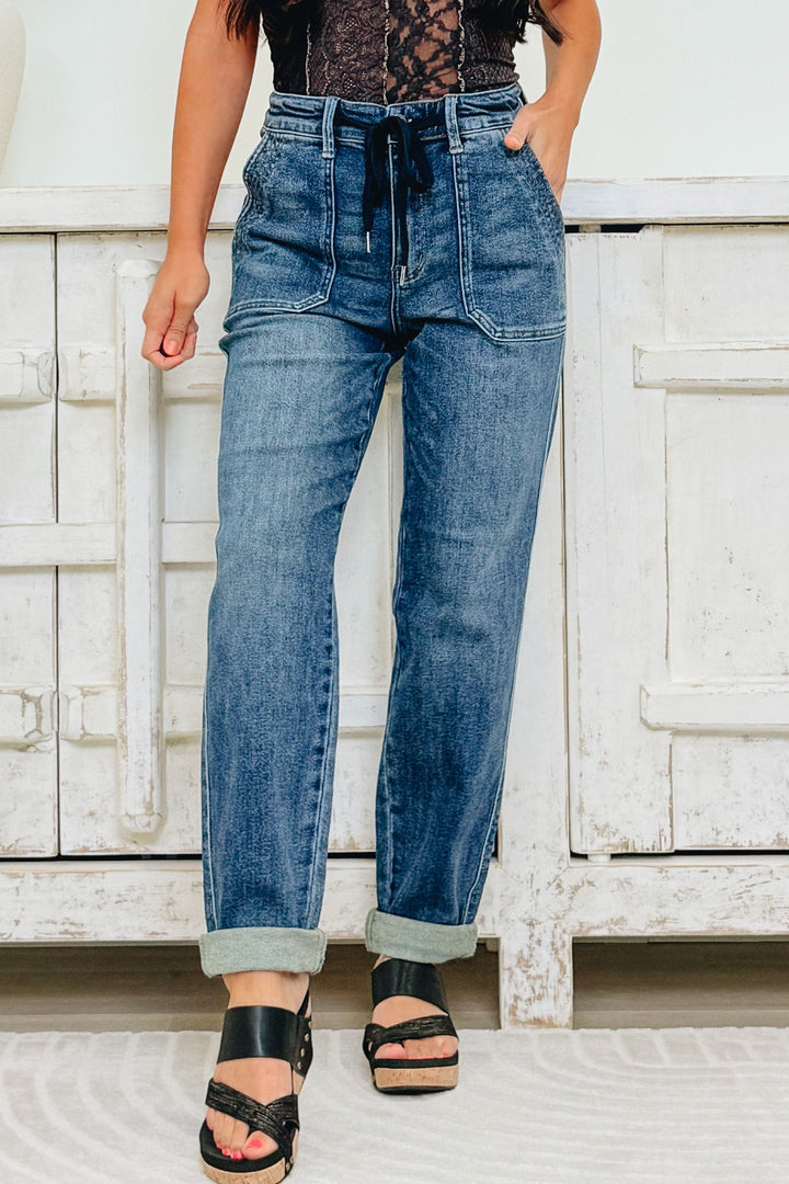 Going For It By Judy Blue - Vintage Wash Joggers - Dark