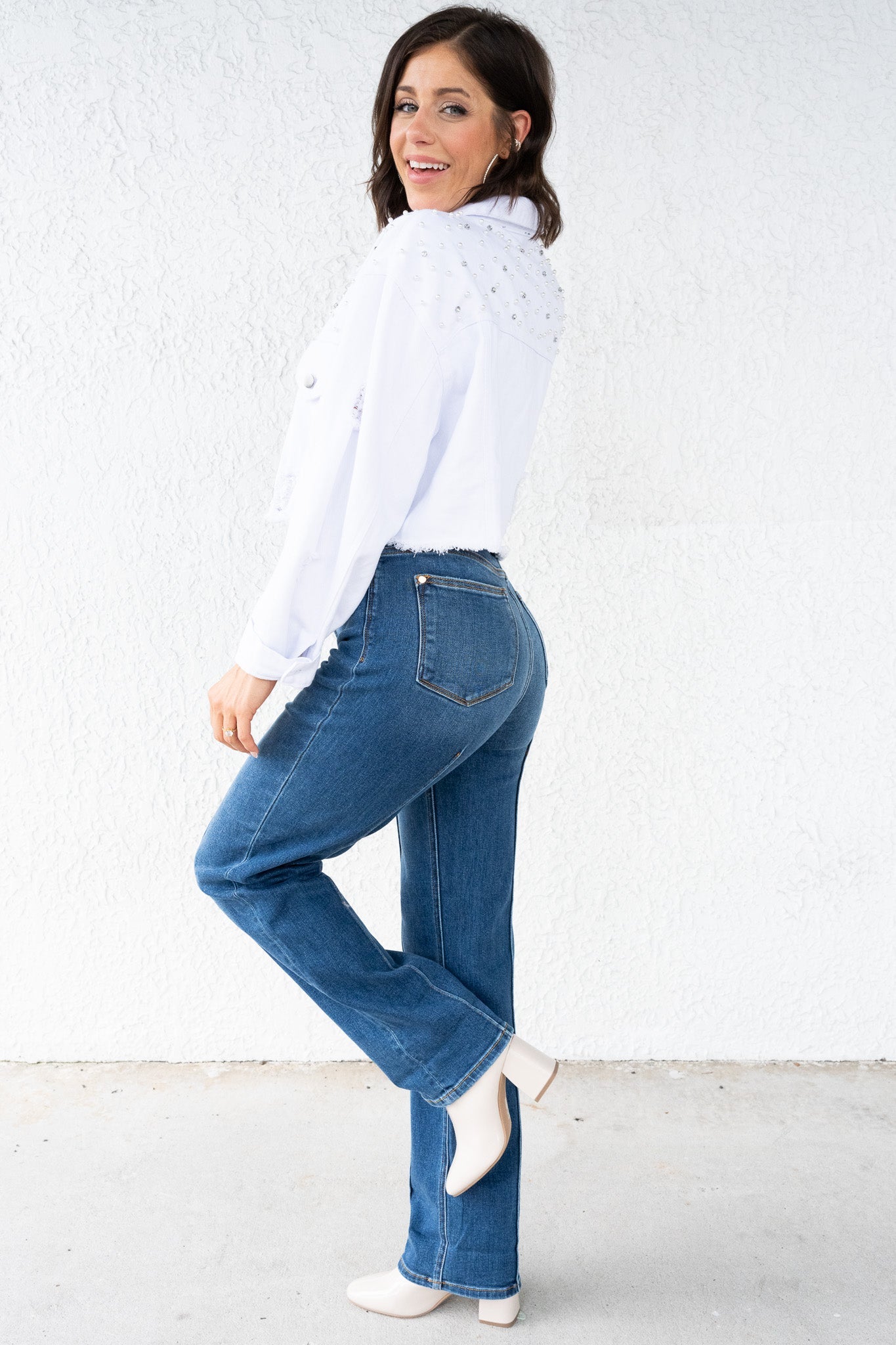 Judy Blue Sweet Cheeks High Rise Cuffed Straight Jeans