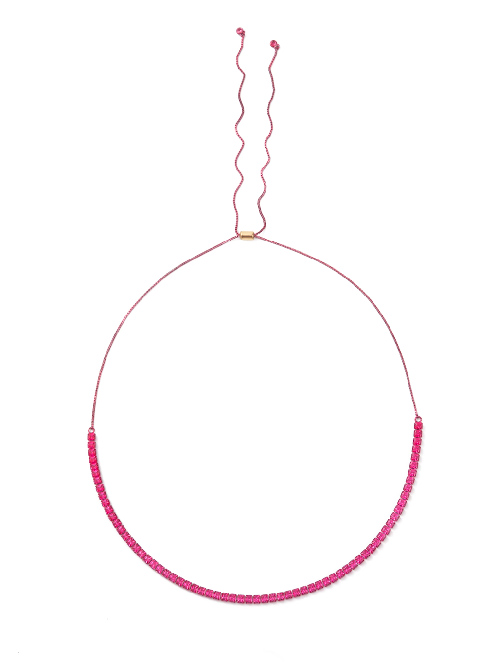 Walk This Way Necklace - Liquid Metallic Ruby Kiss