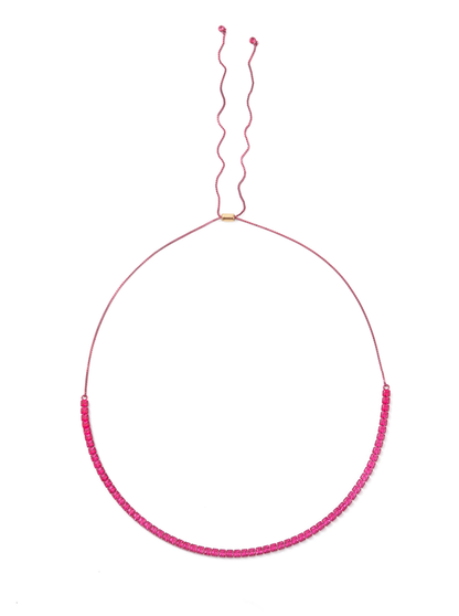 Walk This Way Necklace - Liquid Metallic Ruby Kiss