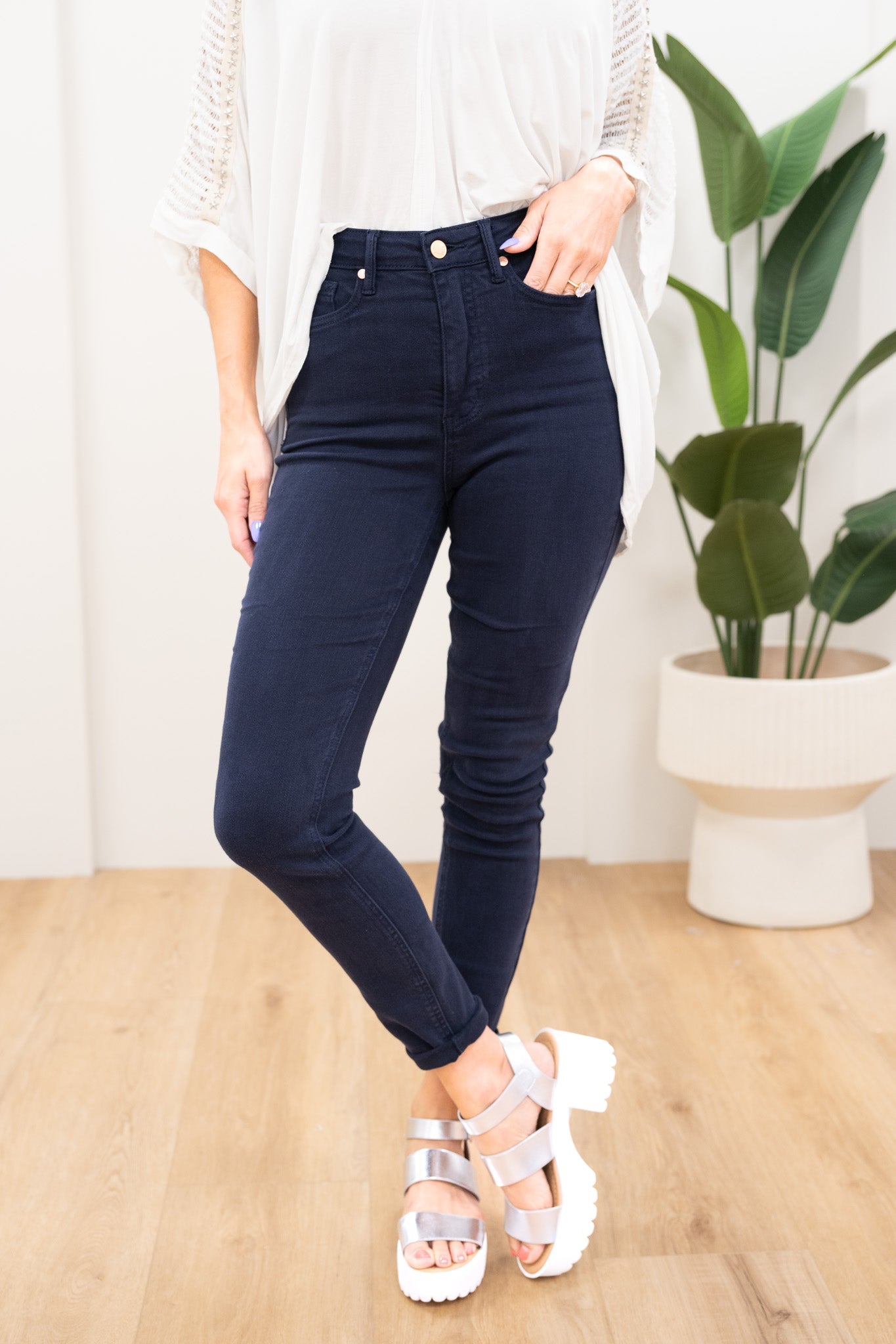 Judy Blue Stuck On You High Rise Garment Dyed Tummy Control Skinny Jeans