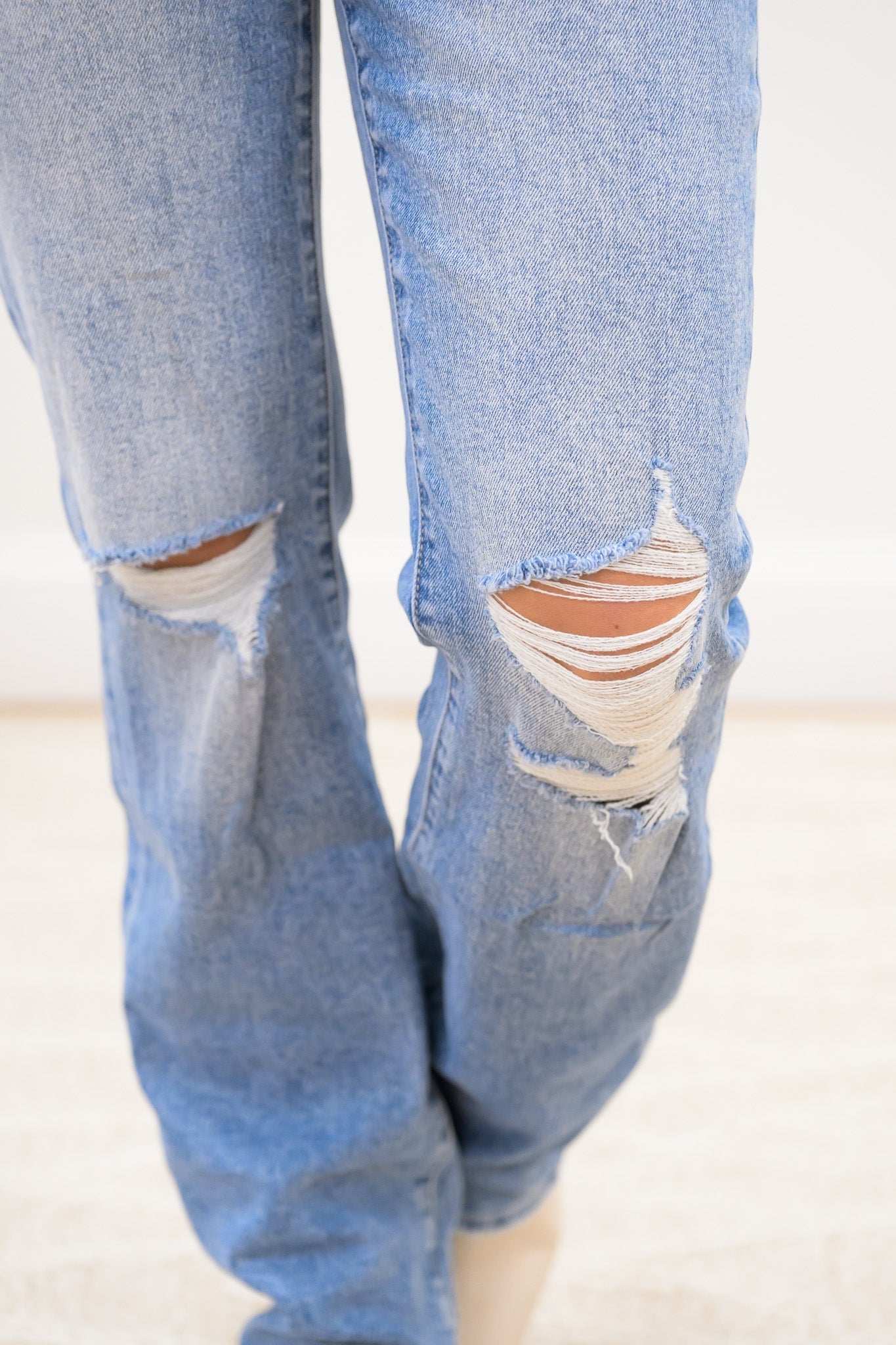 Down By The Bay By Lovervet - High Rise Destress Straight Jeans