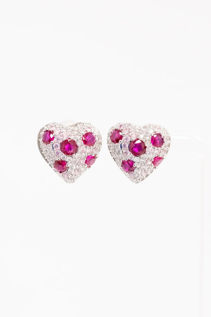 Summer Heart Earrings - Silver