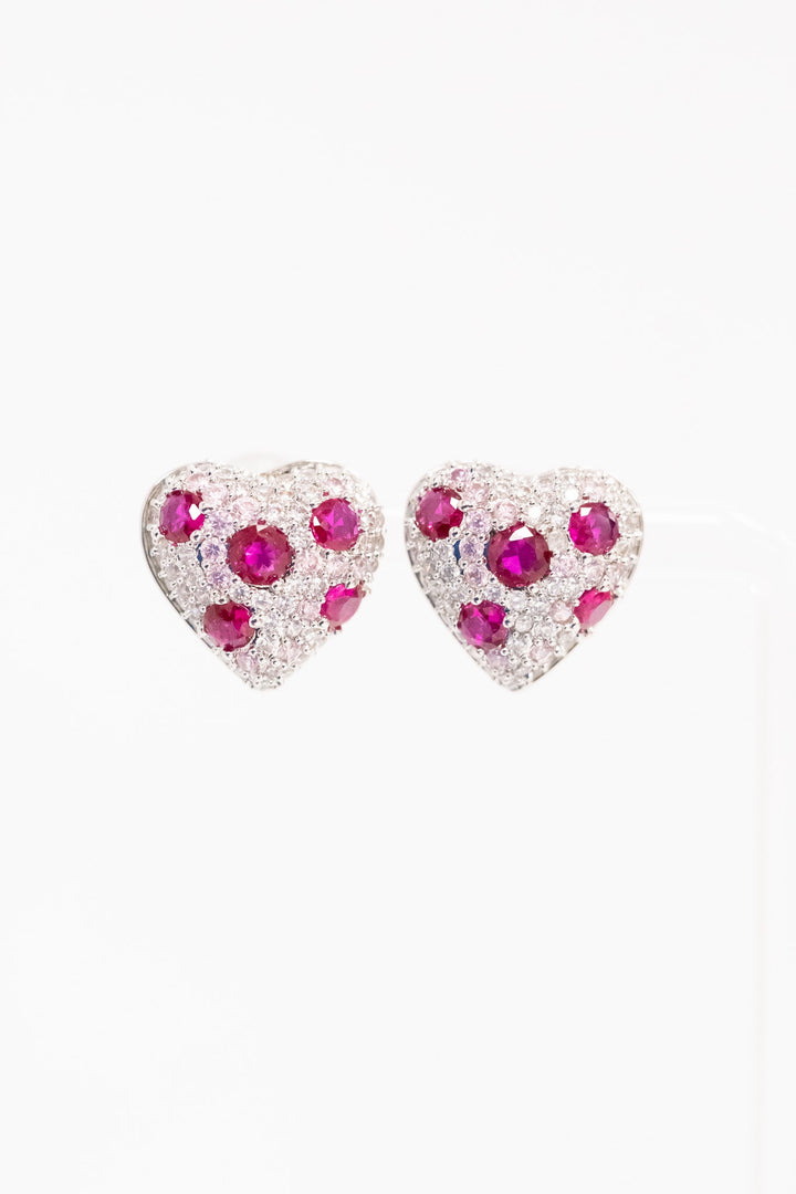 Summer Heart Earrings - Silver