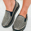 Brittany Slip On Rhinestone Sneakers - Black