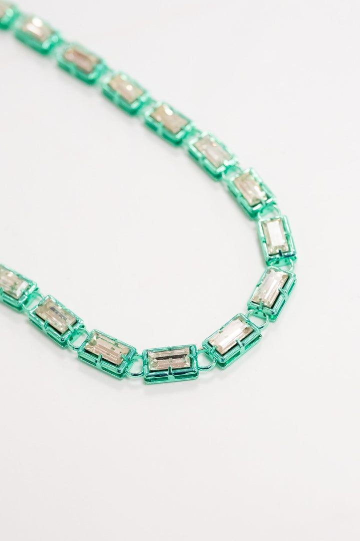 Crystal Palazzo Necklace - Metallic Beach Cocktail