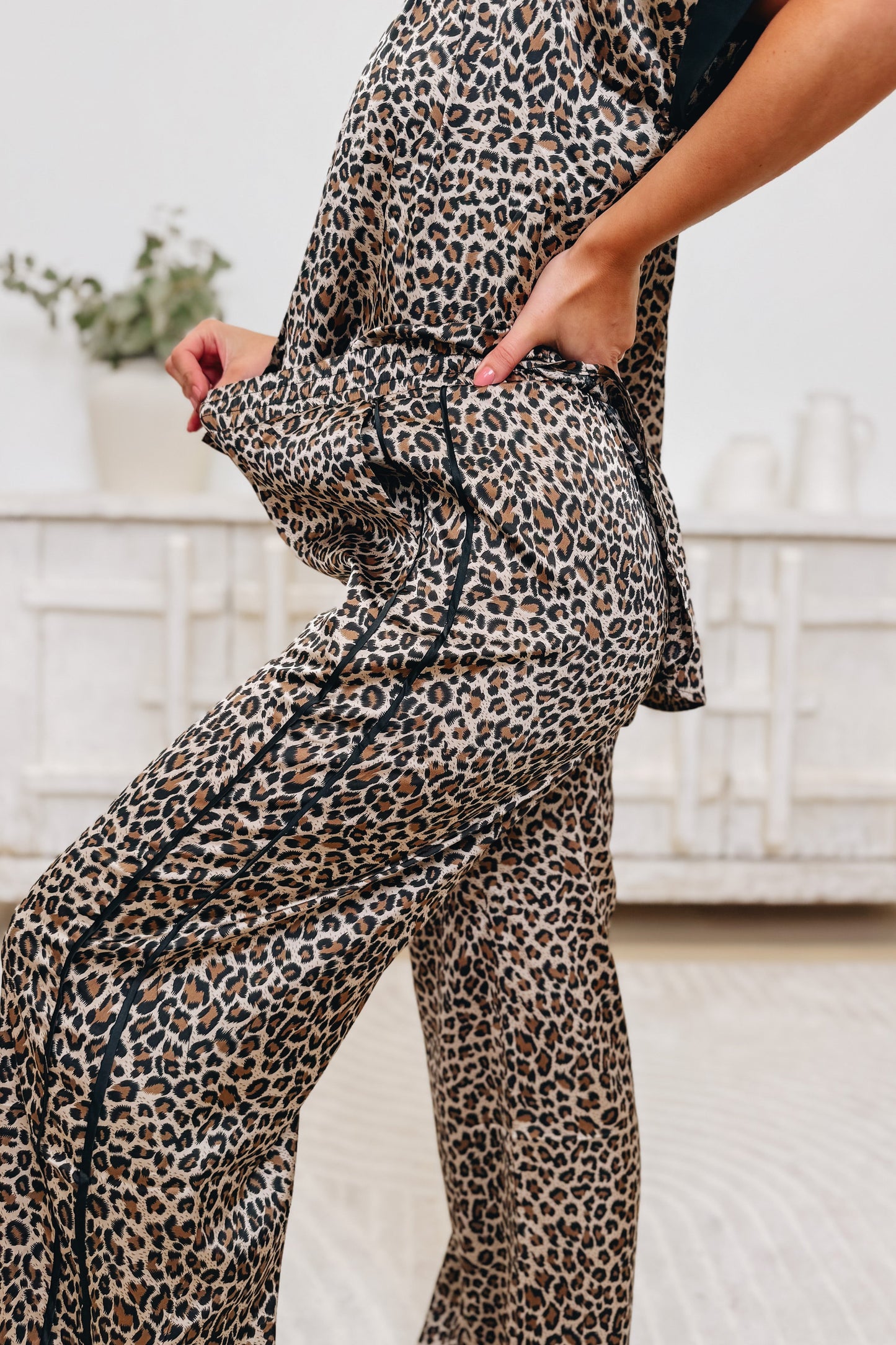Track 'Em Down Leopard Pants - Black Leopard