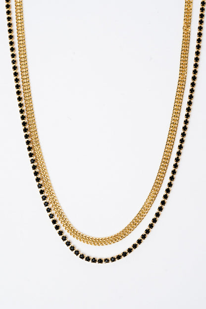 Isadora Necklace - Gold Black
