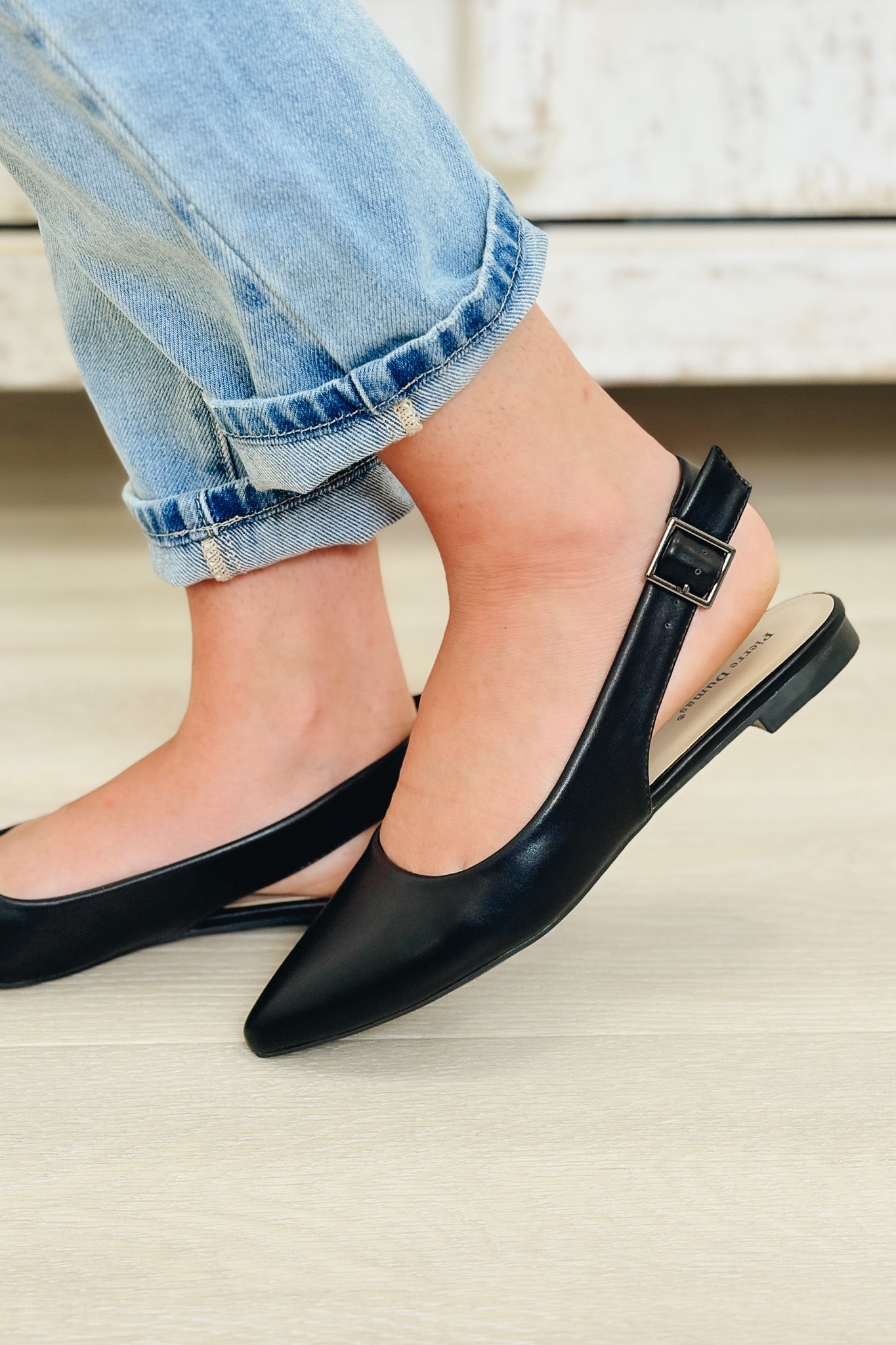Jace Sling Back Flats - Black
