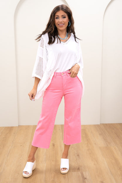 Judy Blue Pretty In Pink High Rise Garment Dyed Tummy Control Jeans *JB