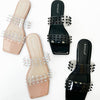 Block Studded Strap Slide Sandals - 2 Colors!