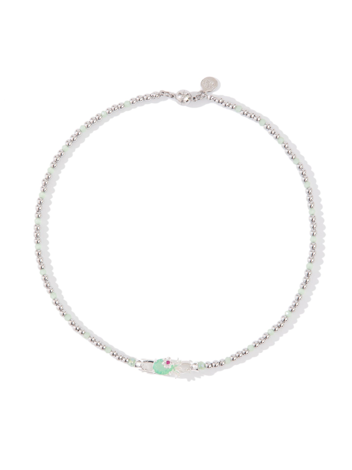 Rosebud Necklace - Mint Opal