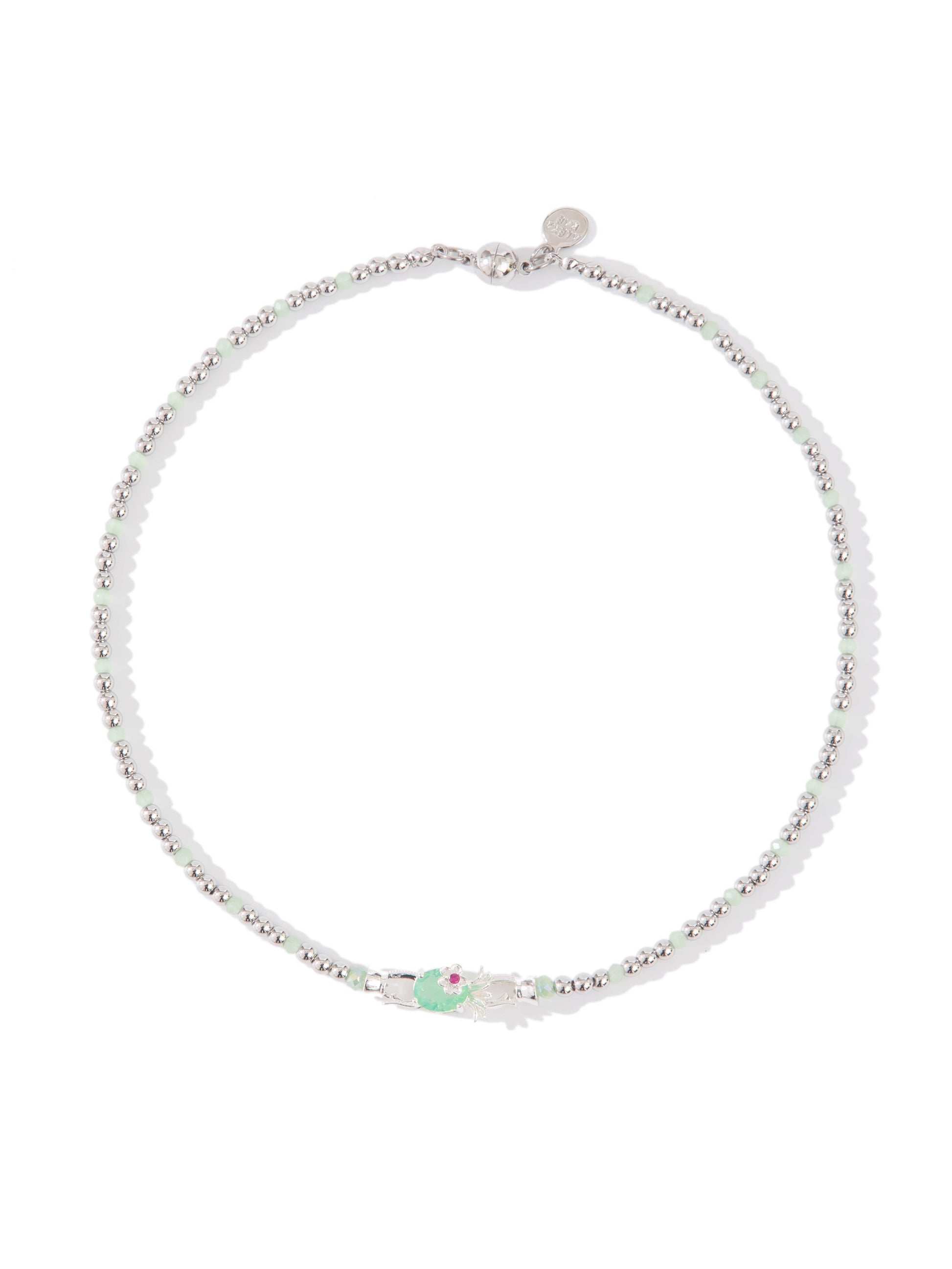 Rosebud Necklace - Mint Opal