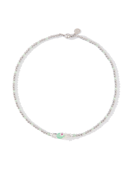 Rosebud Necklace - Mint Opal
