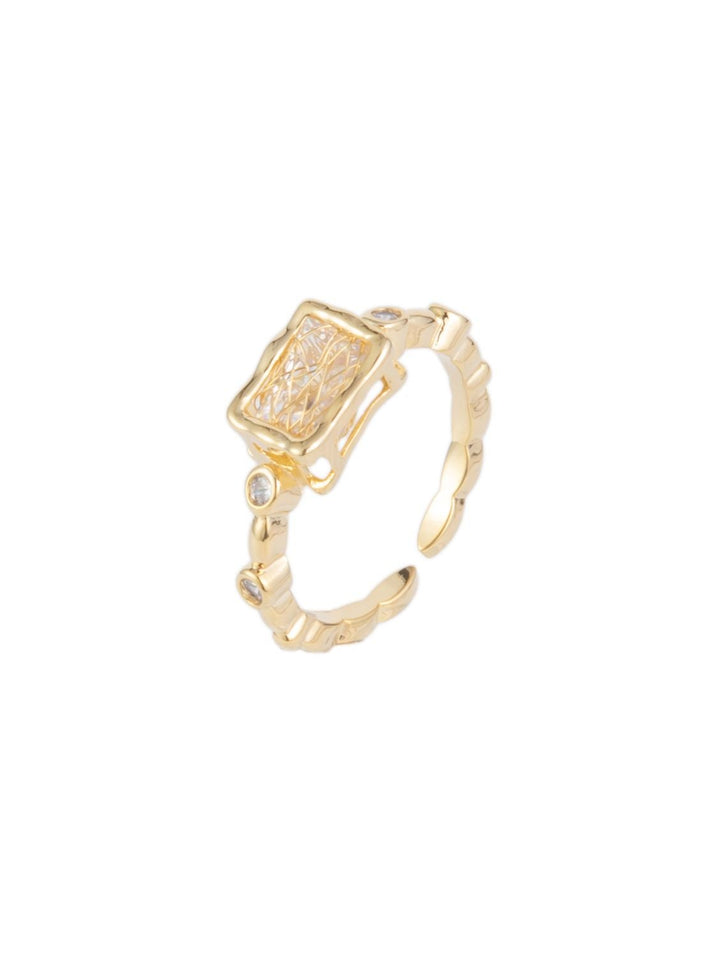 Sunday Bloom Ring Square - Gold
