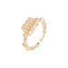 Sunday Bloom Ring Square - Gold