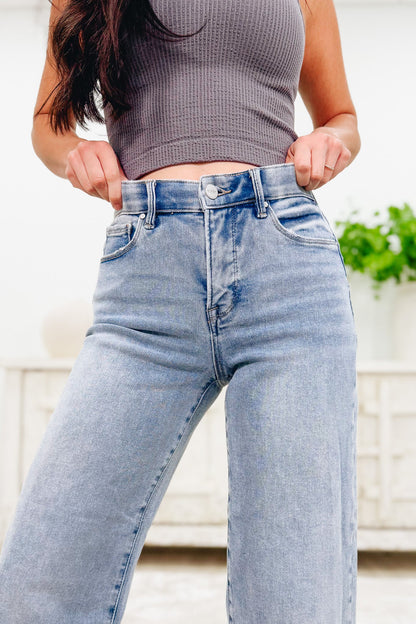 The Alice By Risen - High Rise Crop Wide Leg Jeans - Light