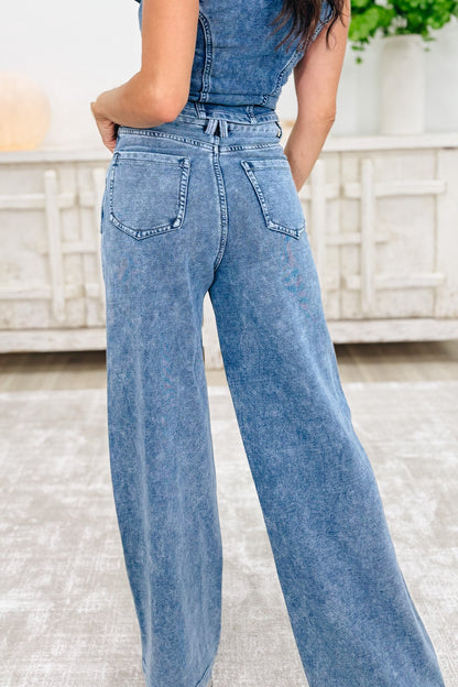 Buttoned & Bold By White Birch - High Rise Wide Leg Jeans - 2 Colors!