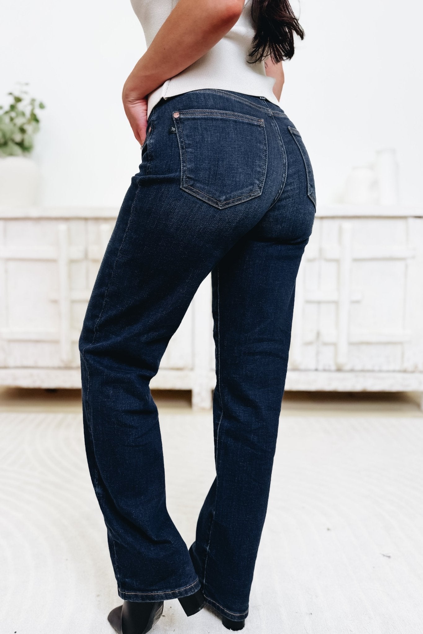 Eyes On You By Judy Blue - Mid Rise Straight Jeans - Dark - By Alexa Rae