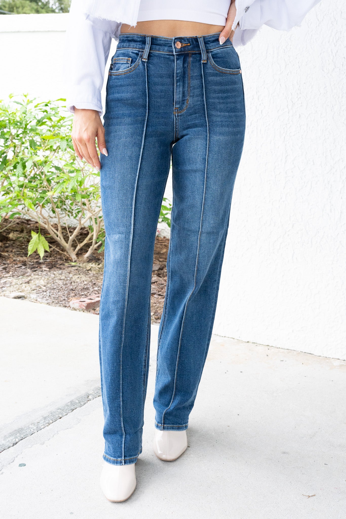 Judy Blue Sweet Cheeks High Rise Cuffed Straight Jeans