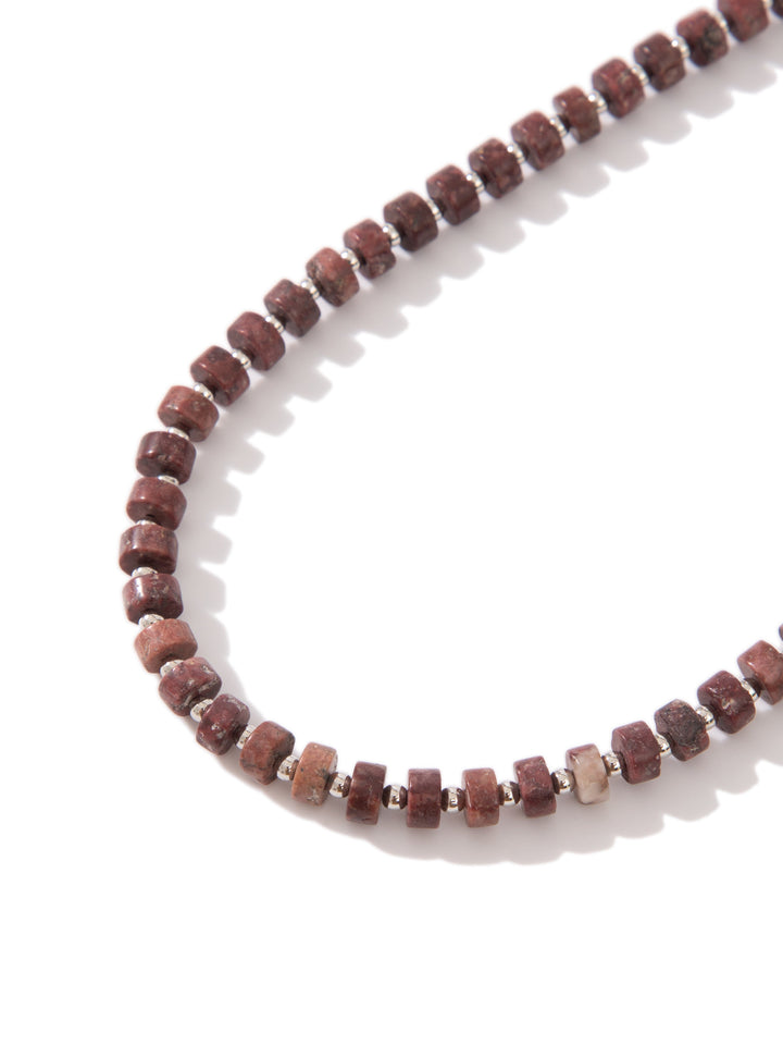 Sally Necklace - Silver Burgundy
