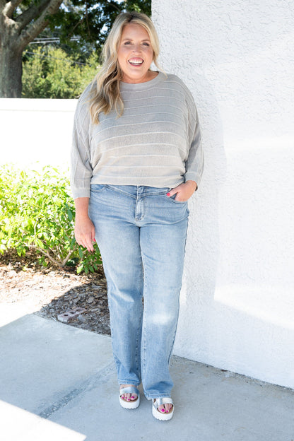 Judy Blue Wild Cherry High Rise Retro Wide Leg Jeans