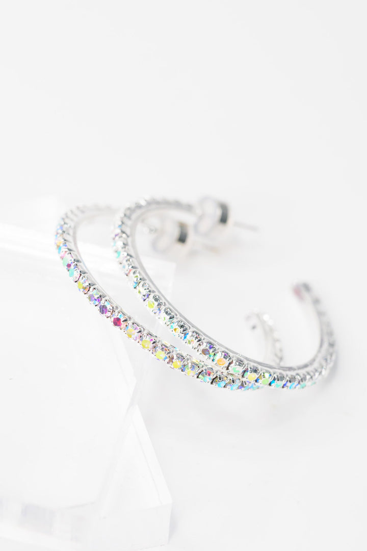 Ava Earrings - Liquid Metallic Pearl White AB
