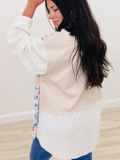 Split Decisions Button Down Top - 2 Colors!