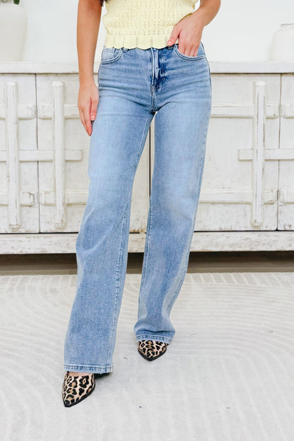 Wild Wanderer By Risen - High Rise Straight Jeans - Medium