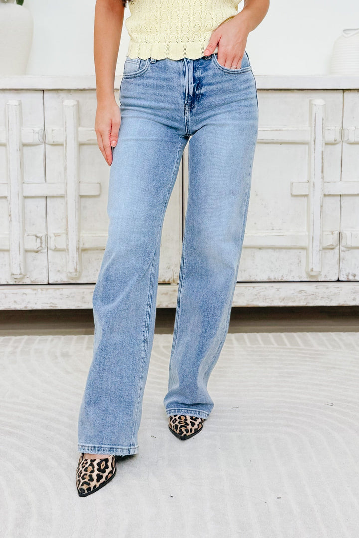 Wild Wanderer By Risen - High Rise Straight Jeans - Medium