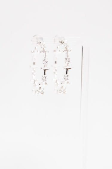 Trinity Earrings - Liquid Metallic Pearl White