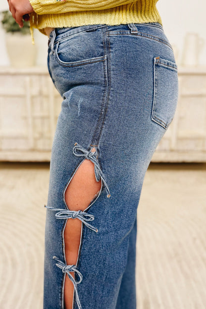 Bows Before Bros By Cello - Mid Rise Baggy Dad Jeans - Medium
