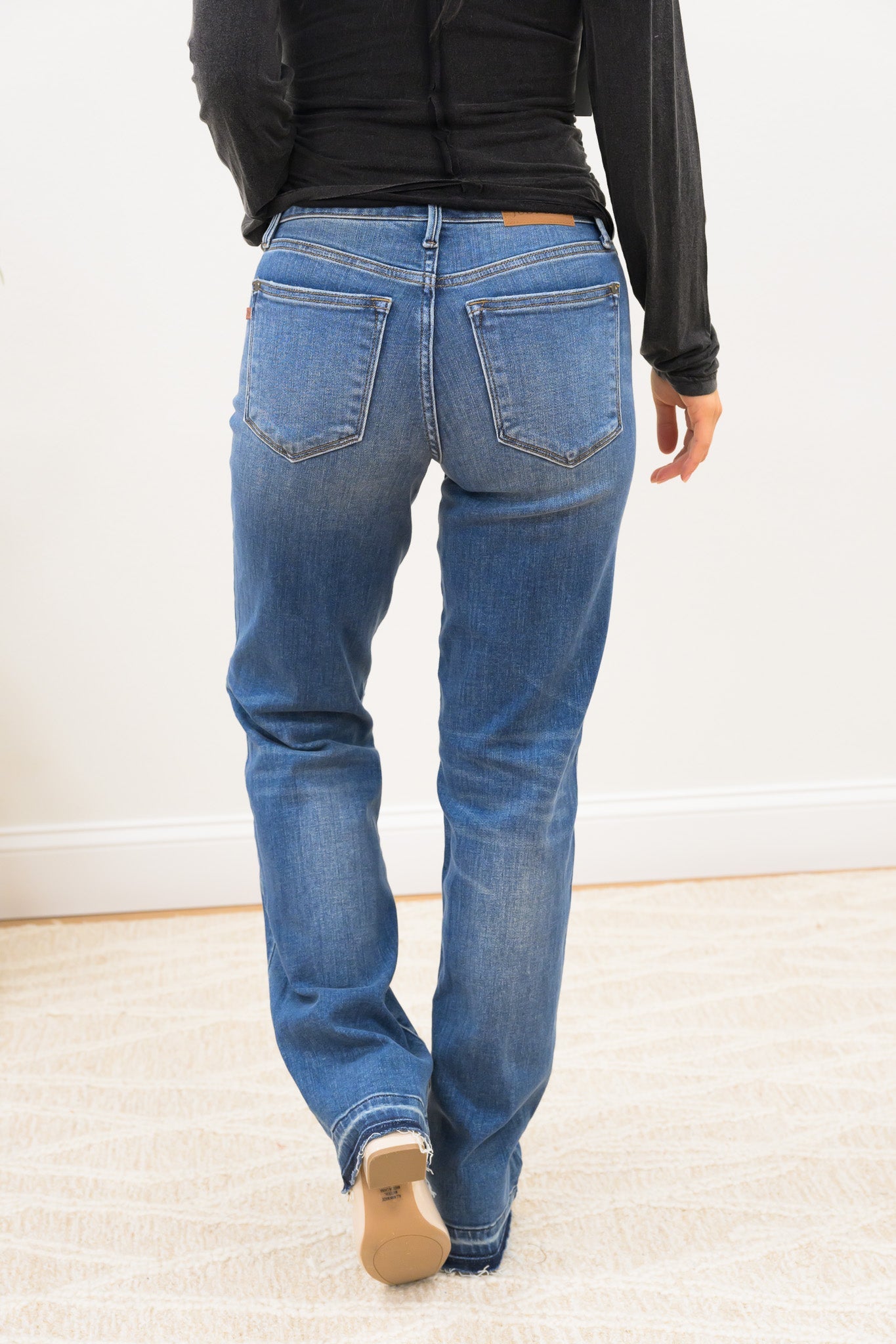 Here For The Party By Judy Blue - Mid Rise Dad Release Hem Jeans