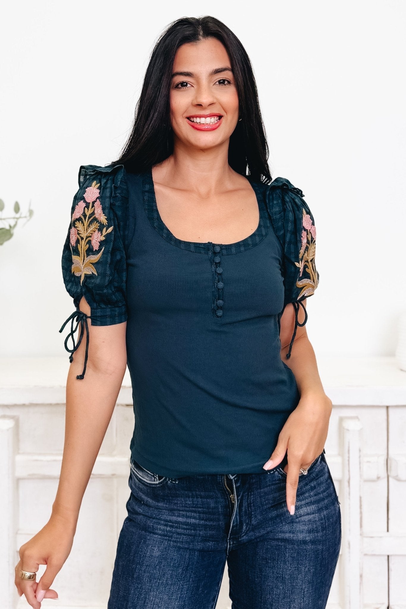 Floral Fine Design Top - By Alexa Rae
