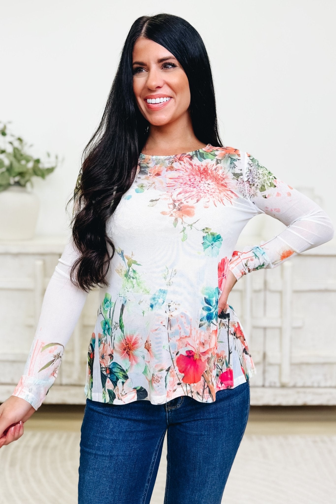 Flourishing View Floral Top - By Alexa Rae