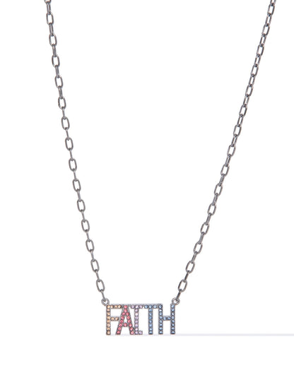 Forever In My Heart Faith Necklace - Gunmetal - By Alexa Rae
