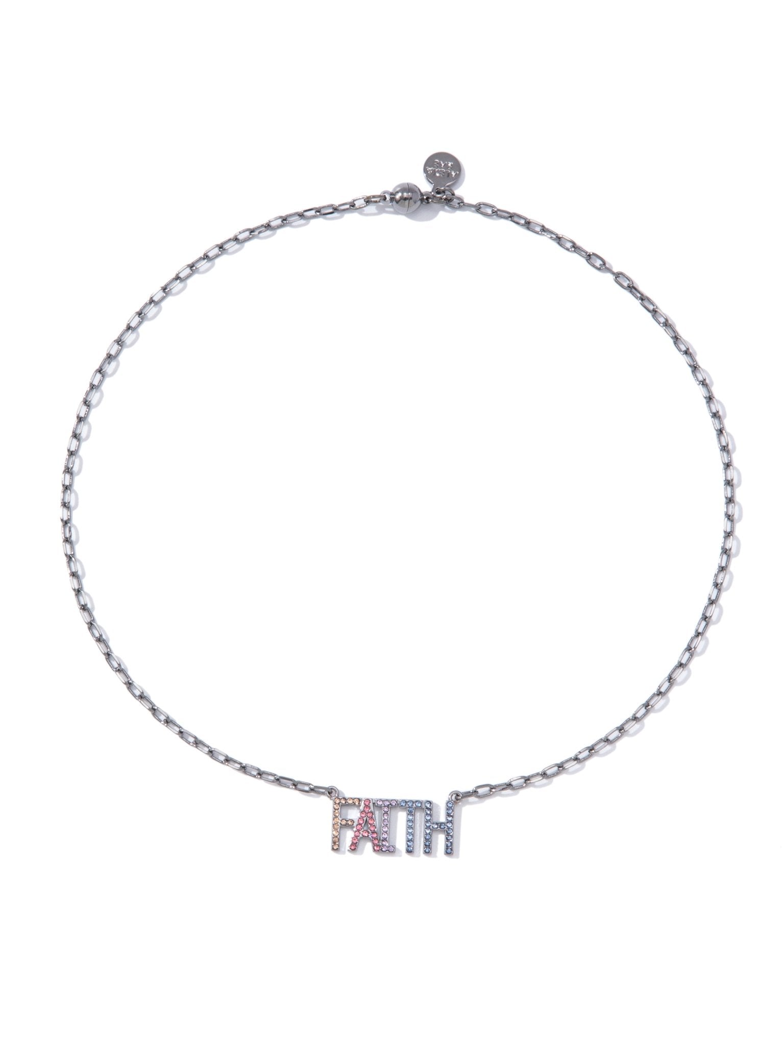 Forever In My Heart Faith Necklace - Gunmetal - By Alexa Rae