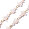 Rockin Around The Christmas Tree Necklace  - Gold Metallic Pearl White Tree