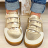 Gana Velcro Strap Casual Sneakers - Gold - By Alexa Rae