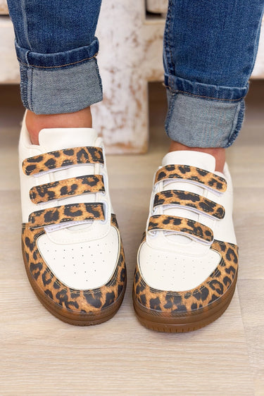 Gana Velcro Strap Casual Sneakers - Leopard - By Alexa Rae