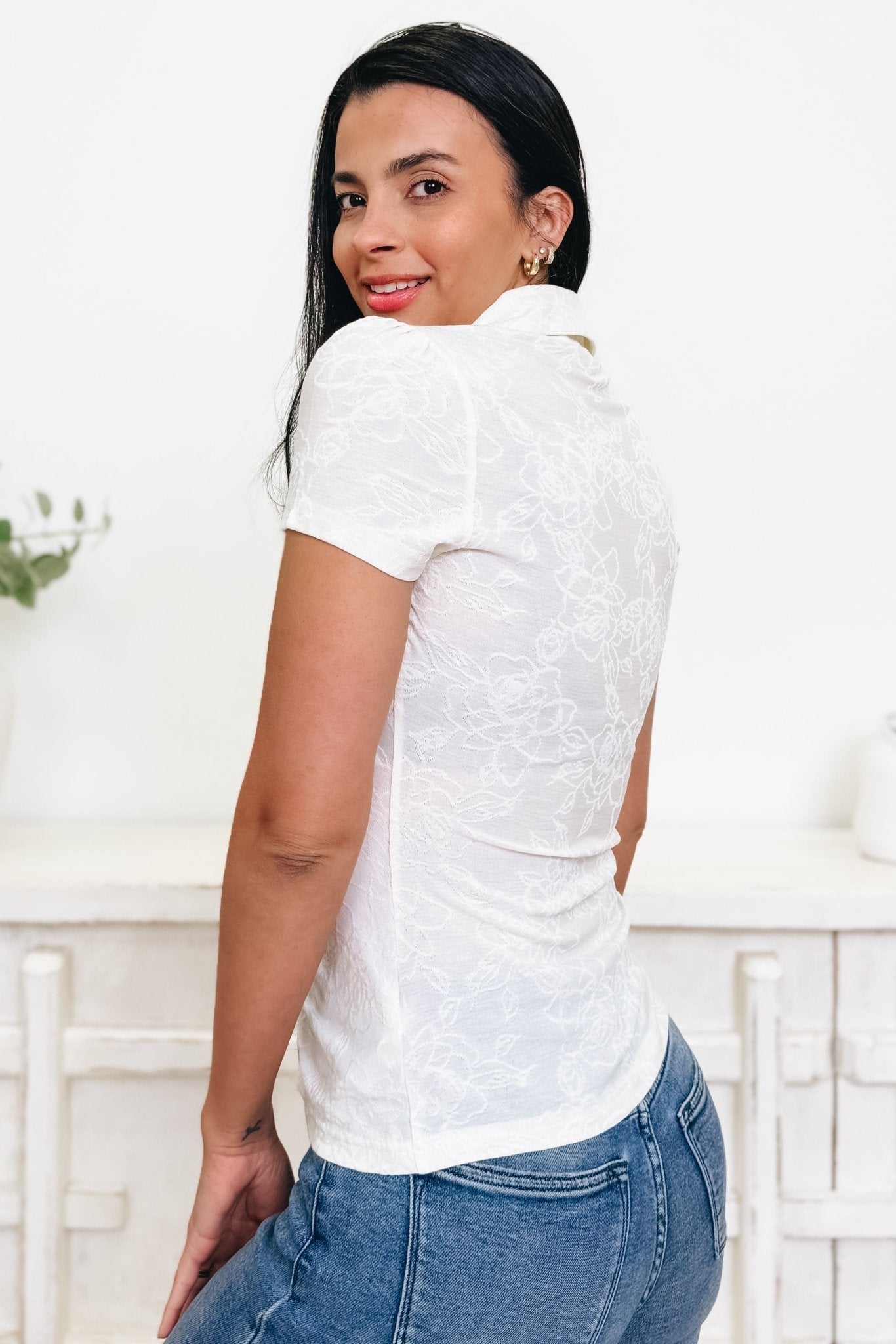 Garden Party Knit Button Down Top - By Alexa Rae