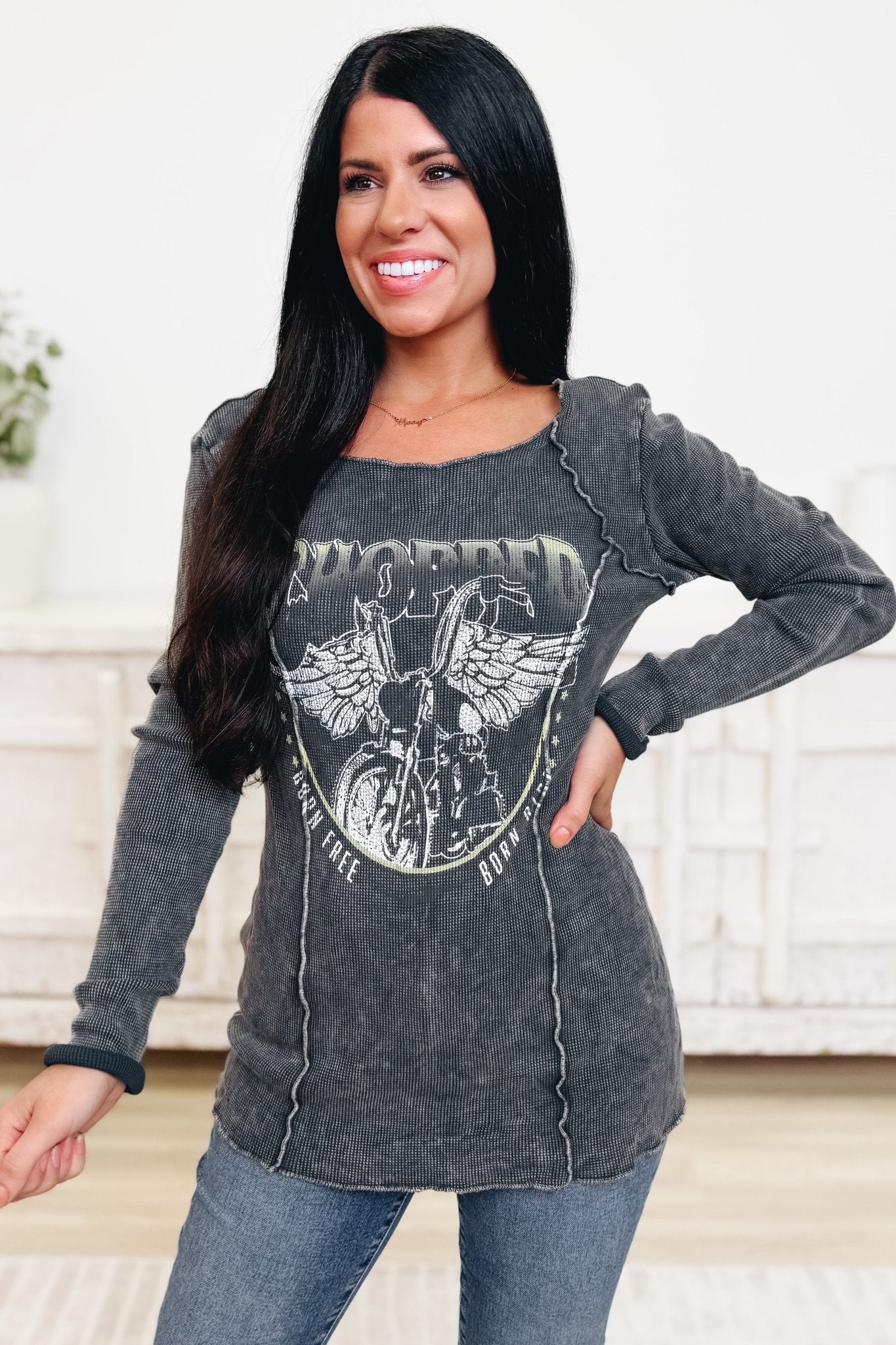 Get On The Chopper Top - 2 Colors! - By Alexa Rae