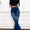 Gigi Fit To Flare High Rise Jeans - Dark Denim