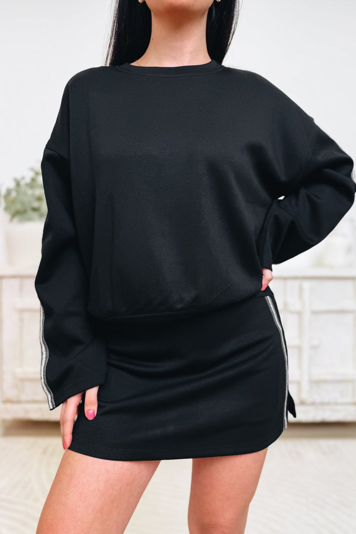 Gleaming Treasure Skort - Black - By Alexa Rae